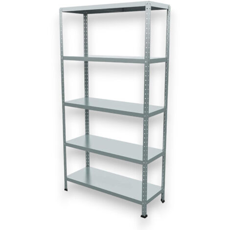 Scaffale in kit 5 ripiani in acciaio verniciato h2 metri con fissaggio a bulloni Unishelf - 100x40 cm