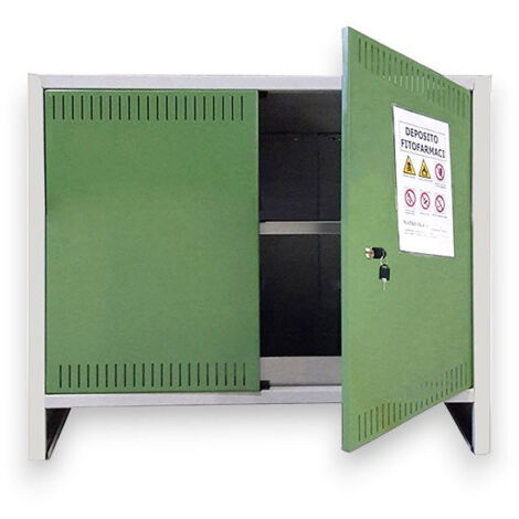 Armadio in metallo per deposito fitofarmaci alto 2 ante cm 80x100x40 L1000 Basso