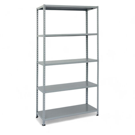 scaffale componibile in kit pesante acciaio grigio 2 metri altezza portata 80 kg per piano da montare con bulloni - 120x40 cm (1/5)