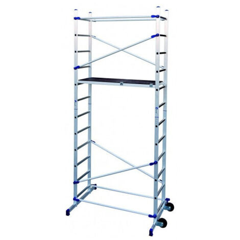 Trabattello in alluminio con altezza di lavoro 436 cm e piano antiscivolo 41x143 cm PINNA CLIC