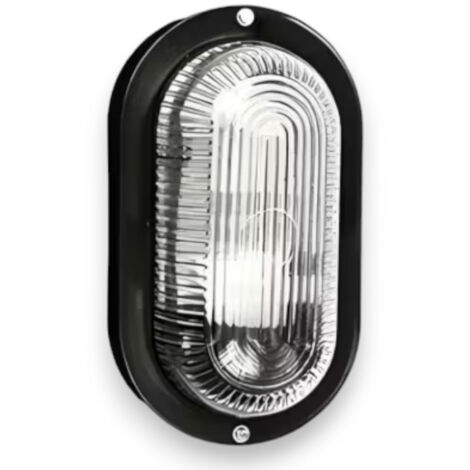 Plafoniera ovale 20.4x11.5xH9.5 con diffusore in vetro -  Nero (1/5)