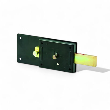 Serratura di sicurezza per porte in ferro con catenaccio 6 mandate e pomolo interno cilindro fisso borchia inclusa - 60 mm (1/2)