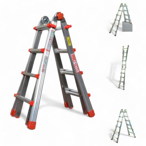 Scala multiuso alluminio versatile con gradini per lavori domestici e professionali leggera e pieghevole robusta e sicura - 4+5