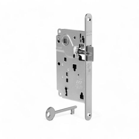 Serratura Porta Interna AGB CENTRO - Interasse 90 Mm, Entrata 50 Mm, Cromato Opaco