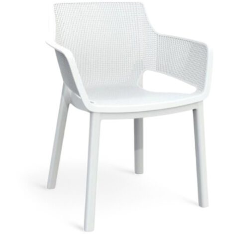 Poltrona sedia da esterno giardino in resina con effetto forato 58×63xH80 cm Elisa