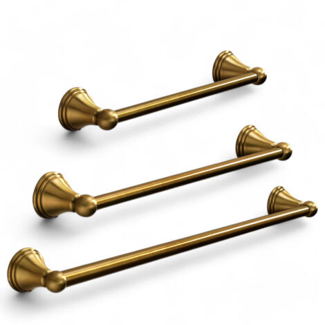 Porte-balai Et Porte-serviettes En Laiton - Set De 2 Pièces - Neufs
