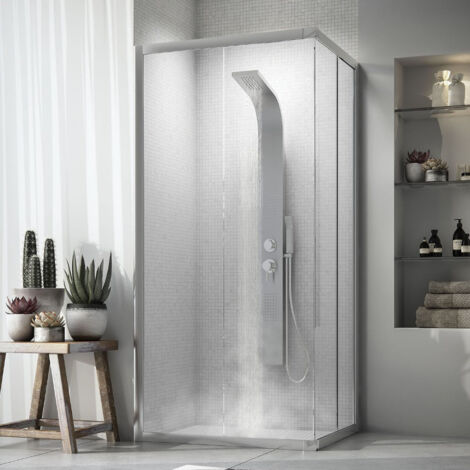 Pannello doccia multifunzione in acciaio inox con getti massaggio e miscelatore manuale Massage 01 (1/5)
