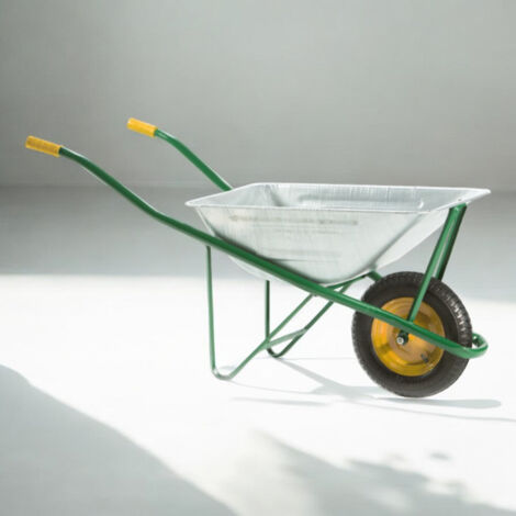 Carriola Da Giardino 70 Litri - Vasca Zincata Con Ruota Pneumatica Per Edilizia E Giardinaggio - Foto 3
