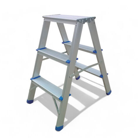 Sgabello 3 gradini in alluminio con portata fino a 150 kg (1/4)