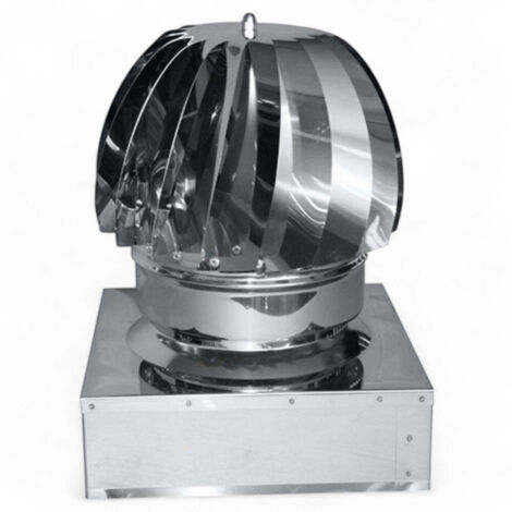 Fumaiolo in acciaio inox quadro radiante sfera girevole - 25x25 cm