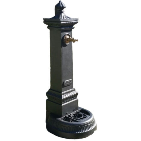 Fontana Da Esterno Papillon Stiria In Ghisa - 45x41x114 Cm, Colore Antracite, Per Giardino - Foto 2