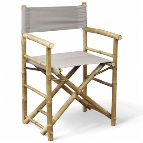 Sedia regista pieghevole in legno bamboo colore tortora marrone 60x44x88 cm (1/5)