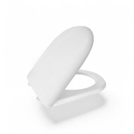 Sedile wc a chiusura rallentata termoindurente bianco con cerniere inox H050 Luna 2 (1/4)
