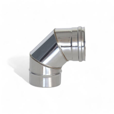 Gomito acciaio inox aisi 304 a 90 gradi monoparete spessore 0.5 mm finitura lucida marcatura ce - Ø 100 mm (1/2)