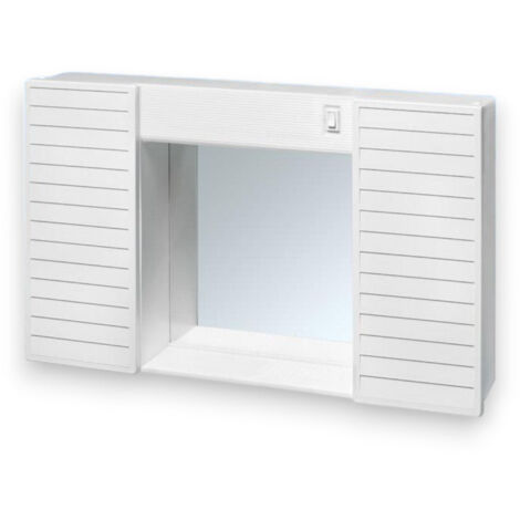 Specchio mobile bagno con due ante luce e interruttore 50x12xH37 cm (1/5)