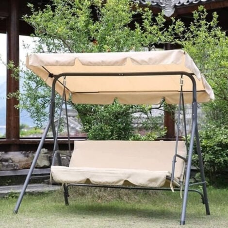 Dondolo Da Giardino In Acciaio Tessuto Cm 170x110x153 - LYLE - Foto 11