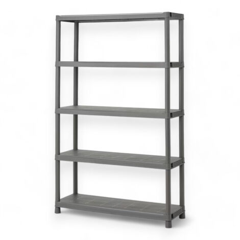 Scaffale fisso in resina antiurto con 4 ripiani in kit da interno esterno - 30x60xH143 cm - 4 ripiani