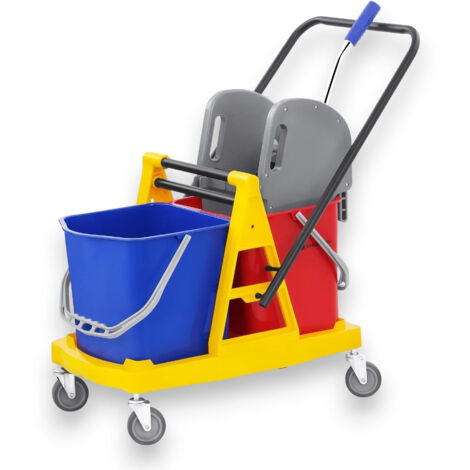 Carrello Lavapavimenti Professionale 34 Litri Con Strizzatore - Rosso, 69x32x72 Cm - Foto 10