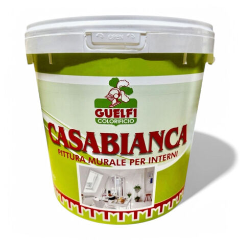 pittura murale bianca per interni alta copertura scorrevolezza facile applicazione con rullo o pennello - 5 lt.