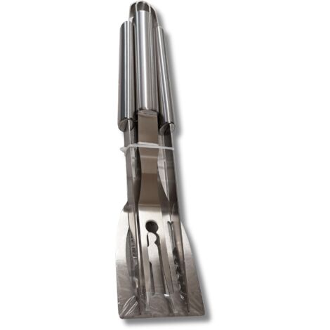 Set di attrezzi per barbecue, 7 pezzi, accessori per barbecue, forchette da barbecue, pinze per barbecue, spatola, bastoncini per barbecue, in acciaio inox, utensili da cucina con borsa per il