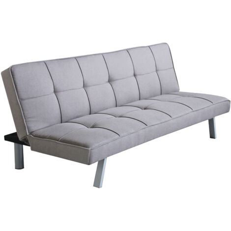 Divano letto 3 posti imbottito salvaspazio con sistema click clak grigio scuro Fusion (1/5)
