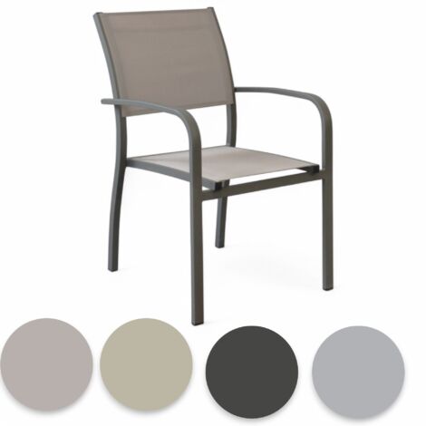 Sedia poltrona in alluminio con braccioli e schienale moderno elegante Peco -  Antracite (1/5)