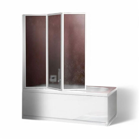 Parete sopravasca 1 lato in con struttura in alluminio e acrilico bianco 3 ante 134 cm (1/3)