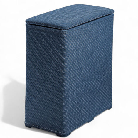 Portabiancheria cesta casalinga a scatola in resina 50x28xH55 cm Ambrogio - Blu