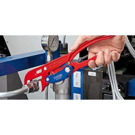 KNIPEX 83 60 015 Giratubi con ganasce ad "S" con regolazione rapida rossa, verniciata a polvere 420 mm
