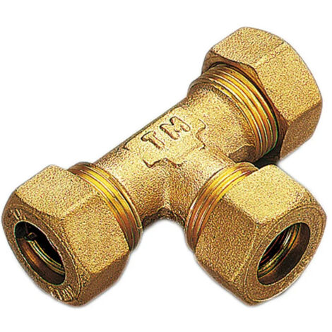 Tee Con 3 Dadi A Compressione Con O-Ring Per Tubo Rame Tiemme 18 X 18 X 18 (1/2)