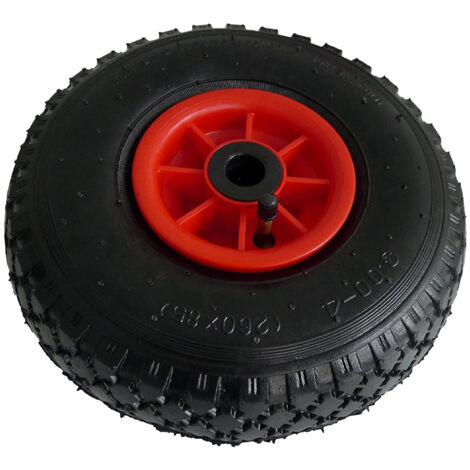 Ruota Per Carrello Pneumatica Mm.260 Con Cuscinetto Cerchio Plastica - ø mm.260x85 foro mm.20 (1/3)
