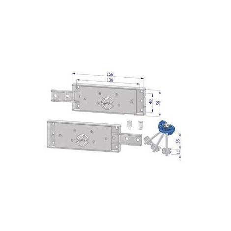 Coppia Serratura Laterale D.Mappa Per Serranda C/Catenac. Piegato 2235 - DX/SX accoppiate KA (2235XZB4508AB3XXKA)