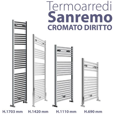 "TERMOARREDO """"SANREMO"""" DIRITTO CROMO H.1110 x L.600 x I.550"