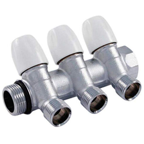 Collettore Lineare Maschio/Femmina Con Rubinetti D'Arresto Tiemme 3 Vie 1/2"M (16) (1/3)