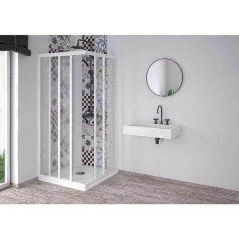 Box Doccia Angolare "Acril" Bianco 65-70 X 85-90 Cm - Ap. 46