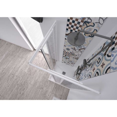 Box Doccia Angolare "Acril" Bianco 65-70 X 85-90 Cm - Ap. 46