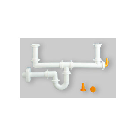 Sifone lavello a 2 vie attacco 11/2 con pilettone eco e scarico lavastoviglie - 35148 | Leroy Merlin