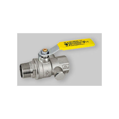 Valvola A Sfera Gas M/F Con Presa Di Pressione Leva Acciaio Bugatti 1" Dn 25 (1/2)
