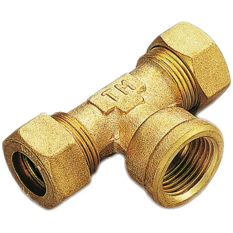 Raccordo 18x1/2''x18 a tee t femmina a compressione con tenuta o-ring (1/2)