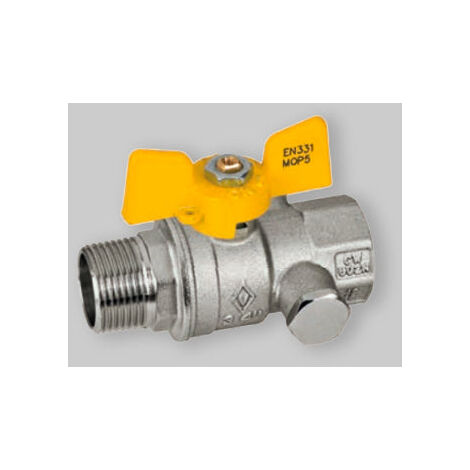 Valvola A Sfera Gas M/F Con Presa Di Pressione Farfalla Alluminio Bugatti 1" Dn 25 (1/2)