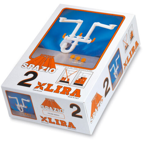 Sifone Salvaspazio Per Lavello 2 Vie 'Spazio 2' 1"1/2 Tubo Scarico P.P. Ø 40