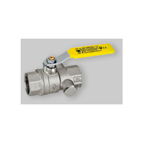 Valvola A Sfera Gas F/F Con Presa Di Pressione E Leva Acciaio Bugatti 1" Dn 25 (1/2)