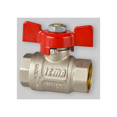 TC Valvola A Sfera A Leva Da 28mm Passaggio Totale – Doppia Maniglia Rosso/Blu Con Raccorderia A Compressione – Approvata WRAS Per Impianti Riscaldamento E Acqua