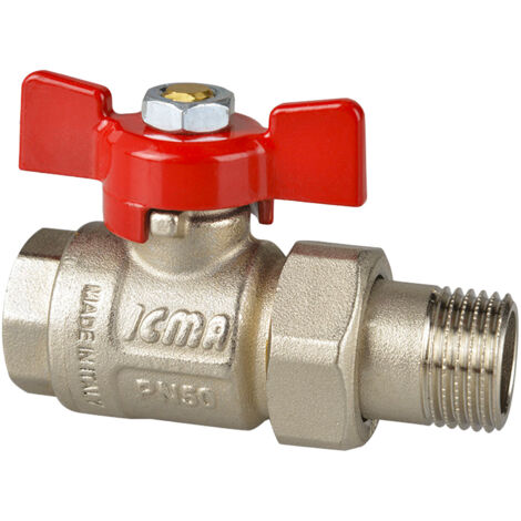 Valvola A Sfera Dritta RAVANI 1/2" M-F Con Bocchettone E Farfalla – Raccordo Per Impianti Idraulici