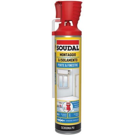 schiuma poliuretanica porte e finestre con applicatore soudal 600 ml (1/3)