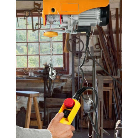 Paranco Elettrico Tiratutto 125 Kg - Motore 450W, Cavo Acciaio, Per Sollevamento - Foto 5