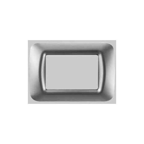 placca coprinterruttori in titanio metallizzato 'system' 6 posti