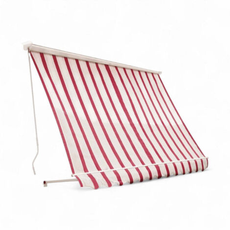 Tenda da balcone para sole a caduta con cassone 300x250 cm con profili in alluminio -  Bordeaux e crema