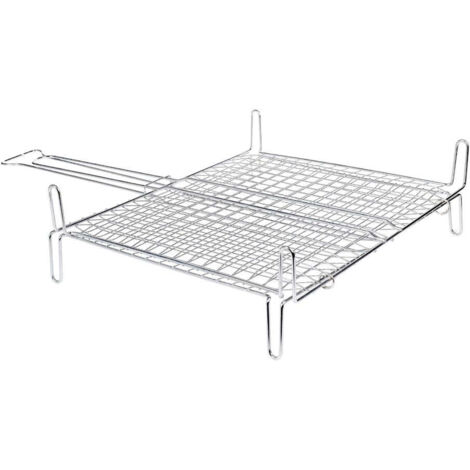 Graticola doppia rete bombata per barbecue in acciaio - 22x27 cm