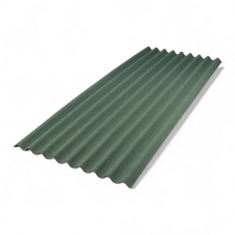 Lastre ondulate in fibra bitumata 85.5x200 cm per tettoie e coperture -  Verde